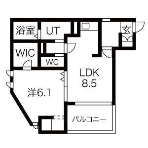 フラット大須(1LDK/3階)の間取り写真