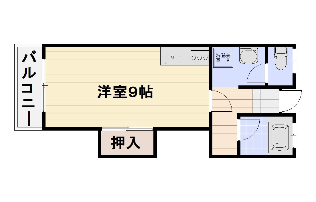 ヒルサイドアヴェニュ(1K/2階)の間取り写真