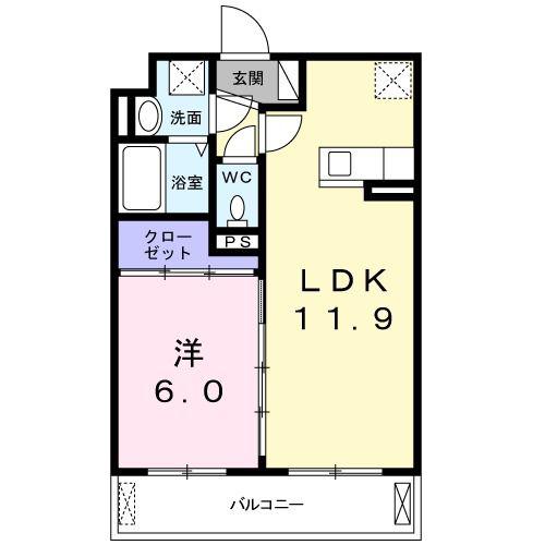クレール K(1LDK/3階)の間取り写真