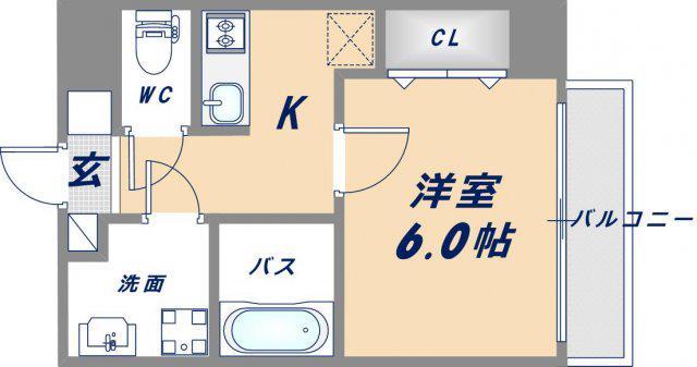 URO北巽(1K/8階)の間取り写真