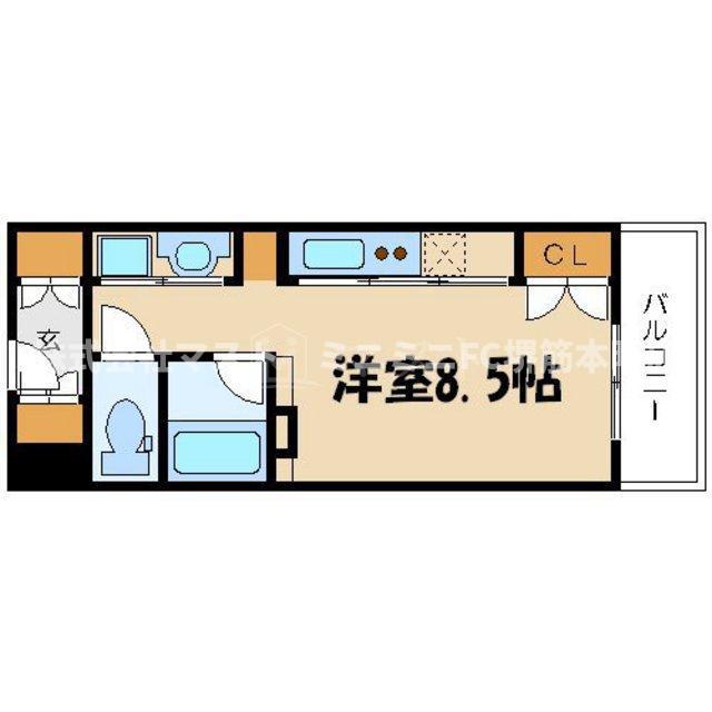 アーバンフラッツ瓦町(ワンルーム/6階)の間取り写真