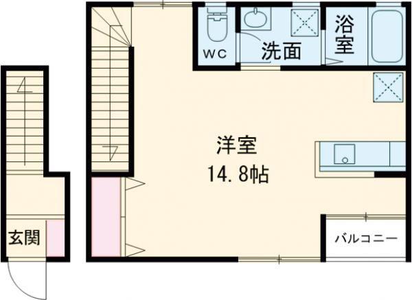 リノリノアパート五日市エキキタ(ワンルーム/2階)の間取り写真