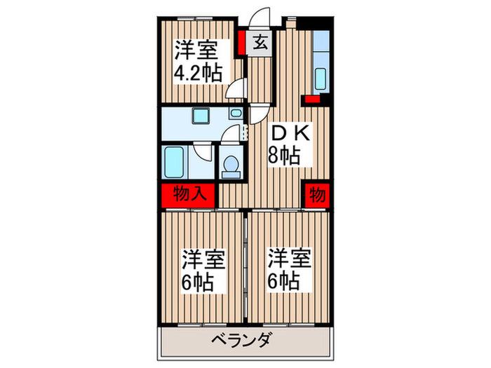 グランシャリオ(3DK/5階)の間取り写真