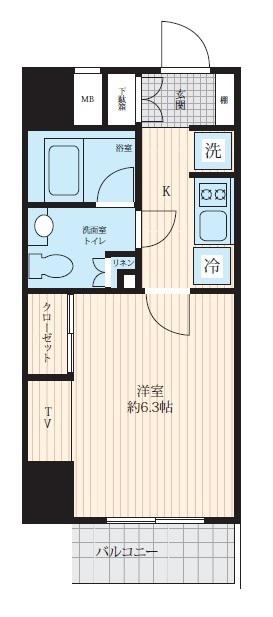 LOG RYOGOKU(1K/9階)の間取り写真