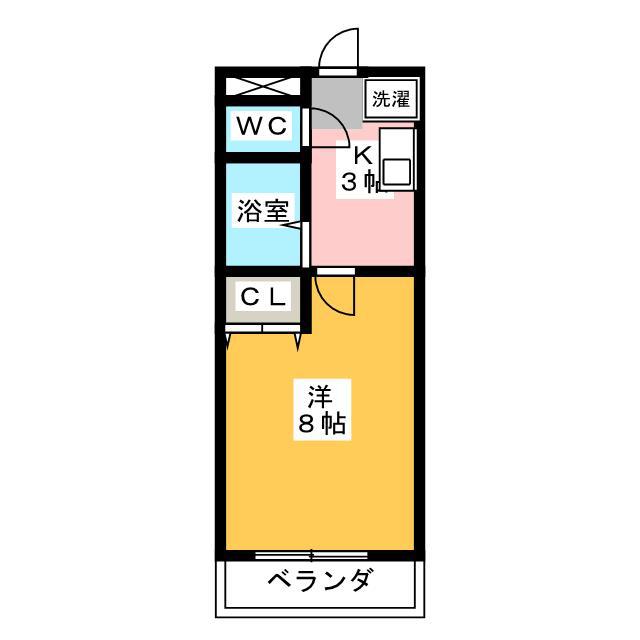 英和マンション大蒲(1K/2階)の間取り写真