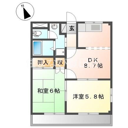 コンフォース(2DK/1階)の間取り写真