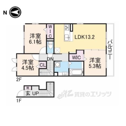 フリージア地黄(3LDK/2階)の間取り写真