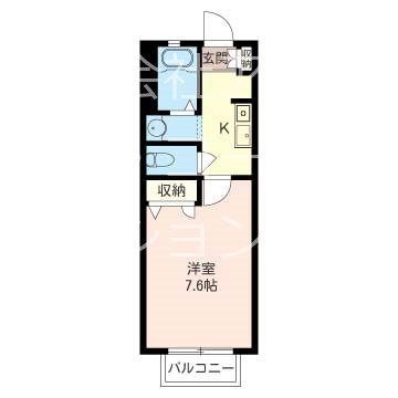 PLANDLE KIKUNA(1K/1階)の間取り写真