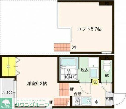 ハーモニーテラス西中田III(1K/1階)の間取り写真
