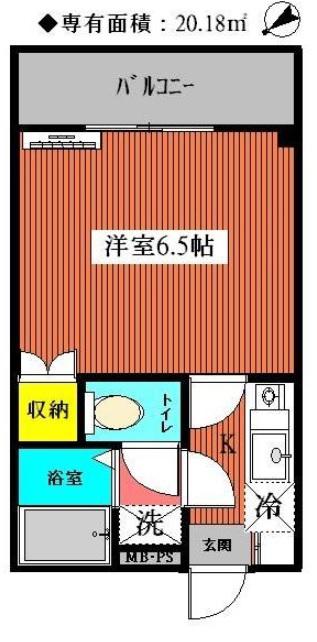 ヨシワガーデンII(1K/3階)の間取り写真