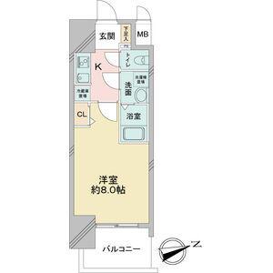 S-RESIDENCE四日市元町(1K/8階)の間取り写真