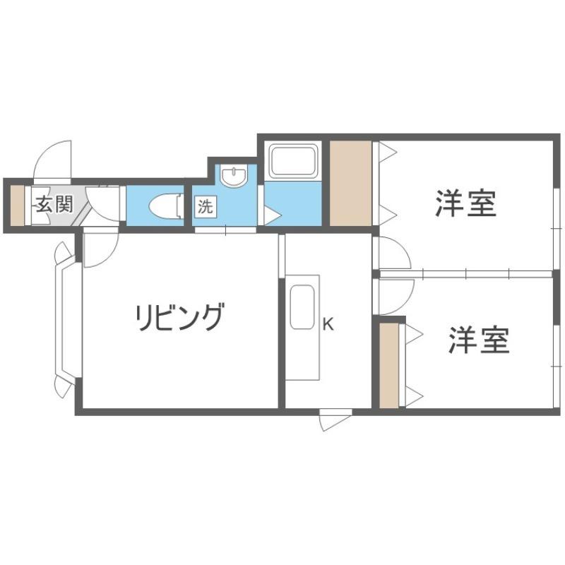 サンライズ新琴似615(2LDK/2階)の間取り写真