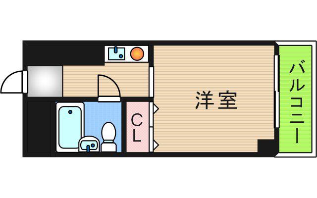 ラヴェール城山(1K/6階)の間取り写真