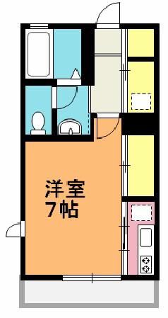 ソネット(ワンルーム/2階)の間取り写真