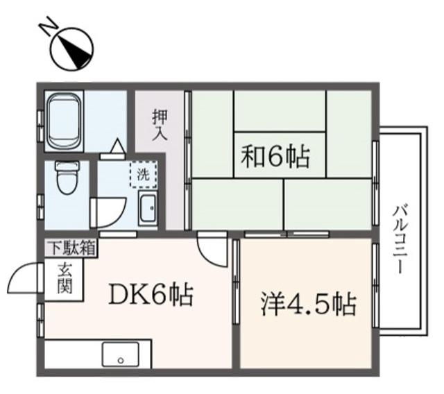 ハローハイツ(2DK/2階)の間取り写真