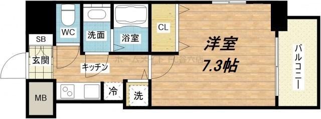 S-RESIDENCE緑橋駅前(1K/9階)の間取り写真