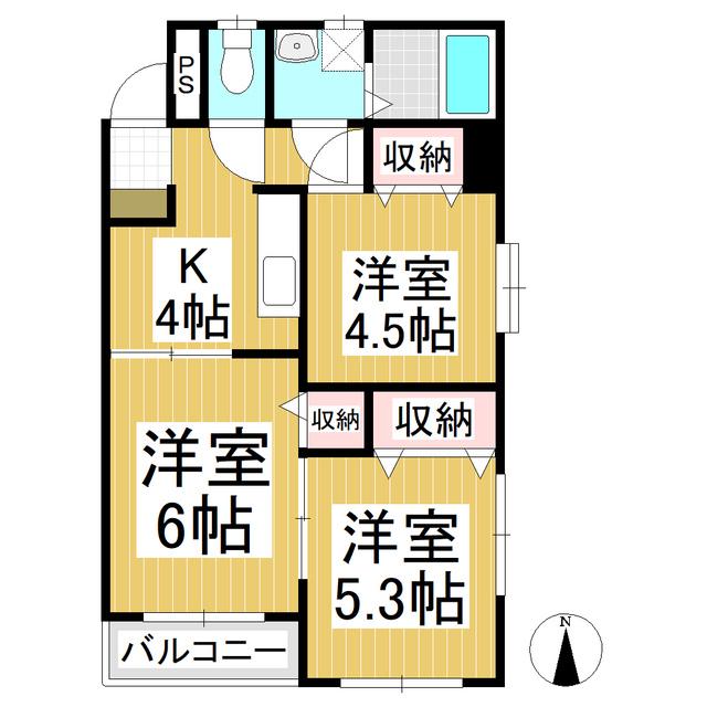 A ONE 山崎(3K/2階)の間取り写真