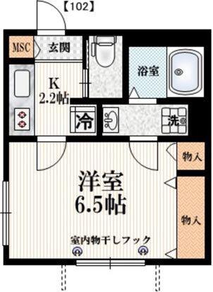 エスペランサ豪徳寺(1K/1階)の間取り写真