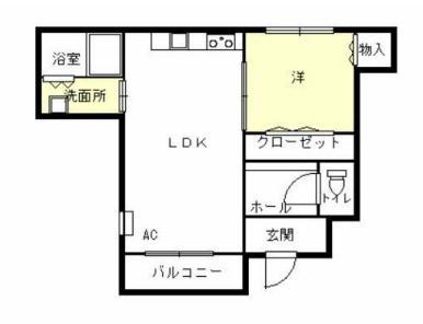 CONFORT(1LDK/1階)の間取り写真