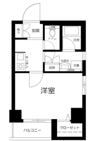 ローズマンションミヤハラ(1K/9階)の間取り写真
