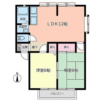 サンライフいずみ(2LDK/2階)の間取り写真