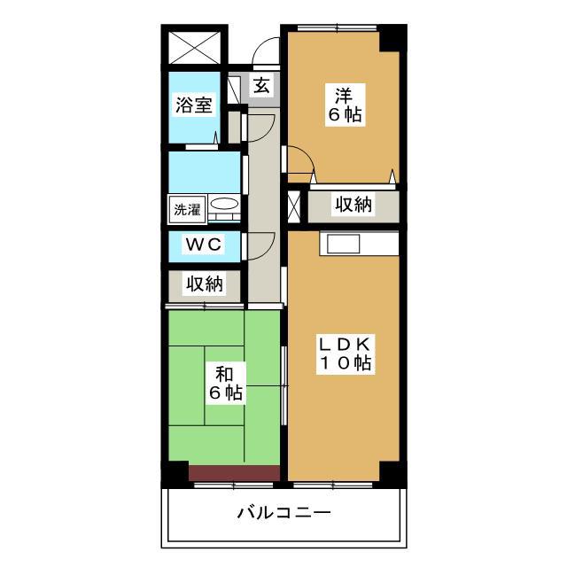 レジデンス新松戸(2LDK/1階)の間取り写真