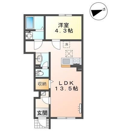 東合川アパート工事(1LDK/1階)の間取り写真