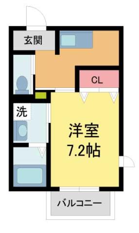 Gフェニックス芦屋(1K/2階)の間取り写真