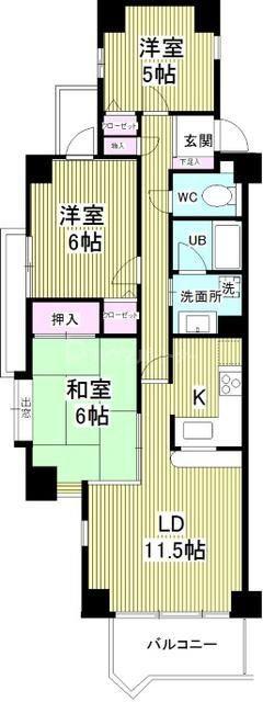 インシュランスビル12(3LDK/2階)の間取り写真