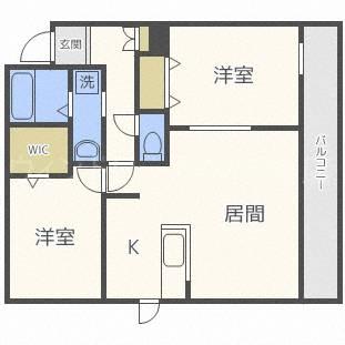 フィリア美園(2LDK/2階)の間取り写真