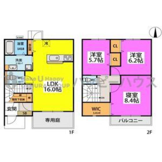 ディナスティIII(3LDK/1階)の間取り写真