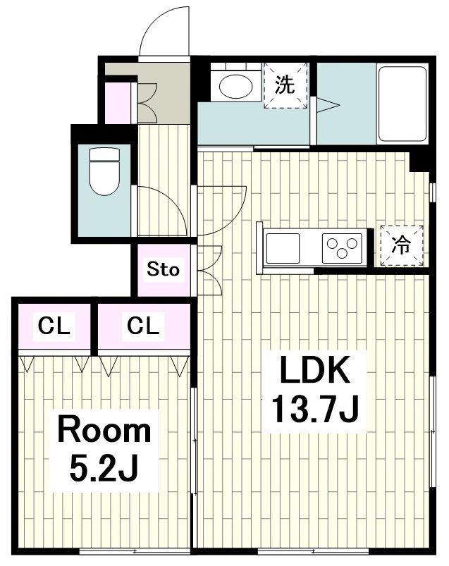 シトラスハウス(1LDK/1階)の間取り写真