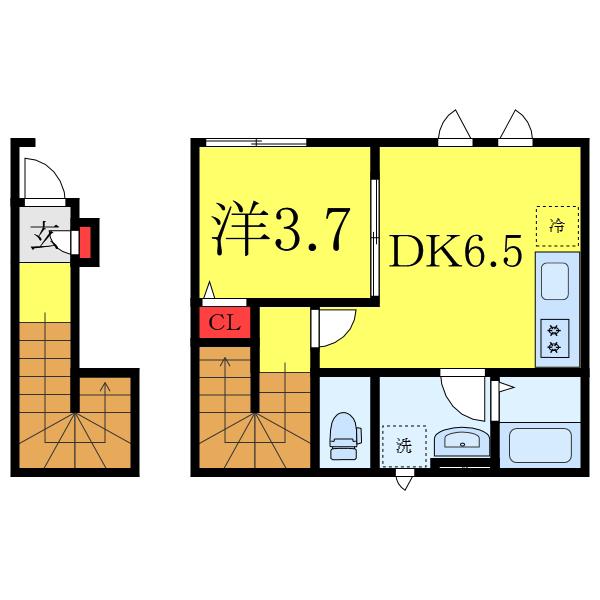 アーバンハウス小島(1DK/2階)の間取り写真