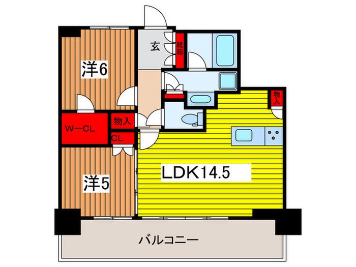 URAWA THE TOWER(2LDK/17階)の間取り写真