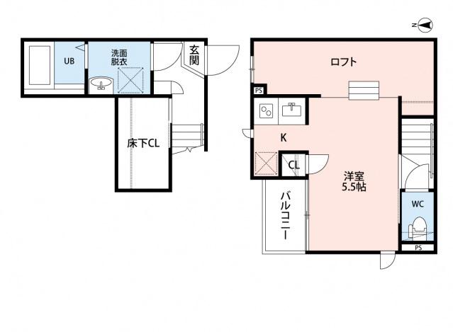 CB久留米ニクス(1K/1階)の間取り写真