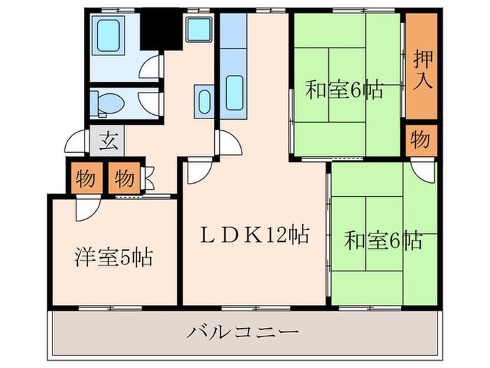 サングレイス篠崎(3LDK/2階)の間取り写真