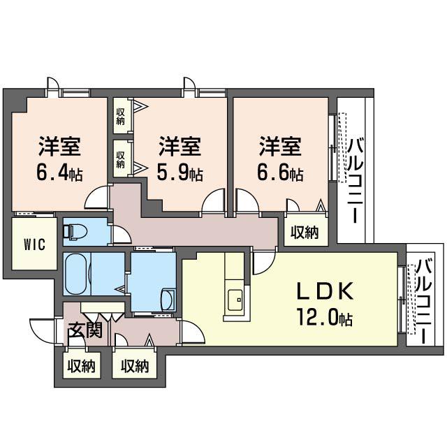 CASA SERDINA(3LDK/1階)の間取り写真