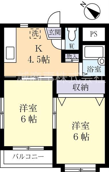 ルミナス東(1LDK/2階)の間取り写真