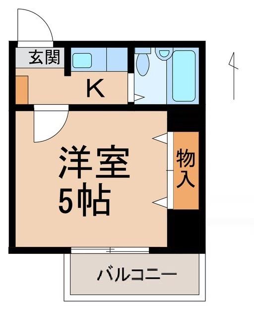 シティハイツスミ(1K/5階)の間取り写真