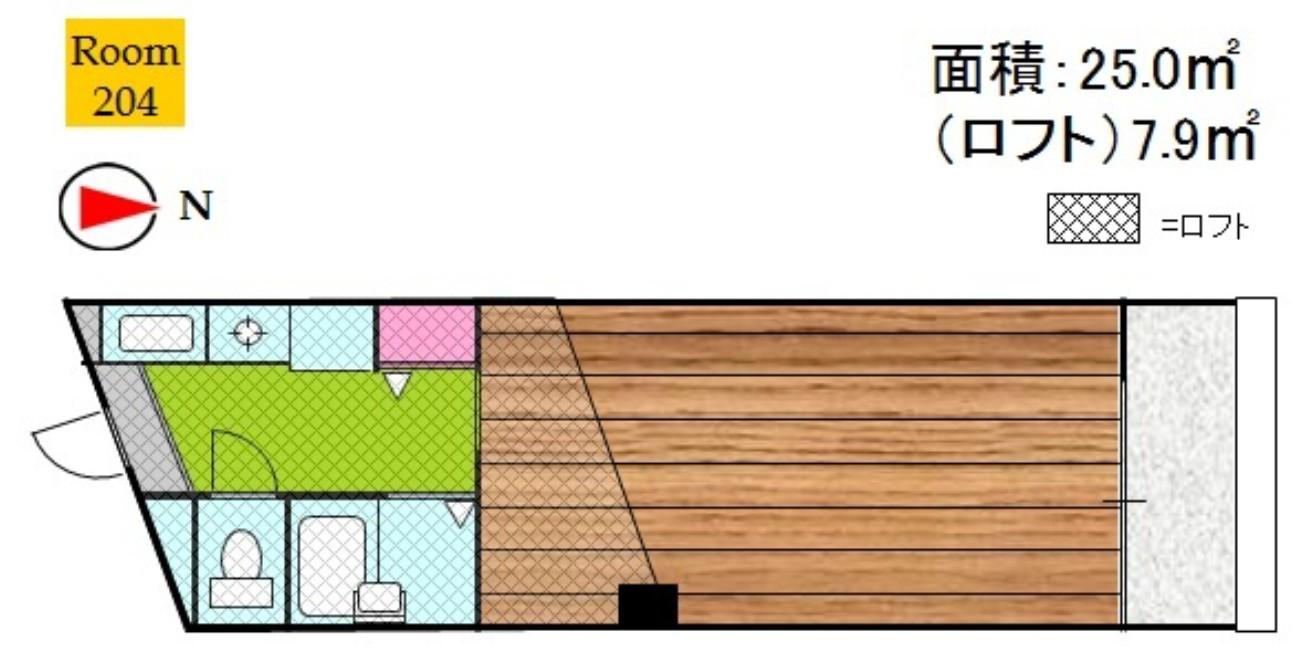 紅風荘(1K/2階)の間取り写真