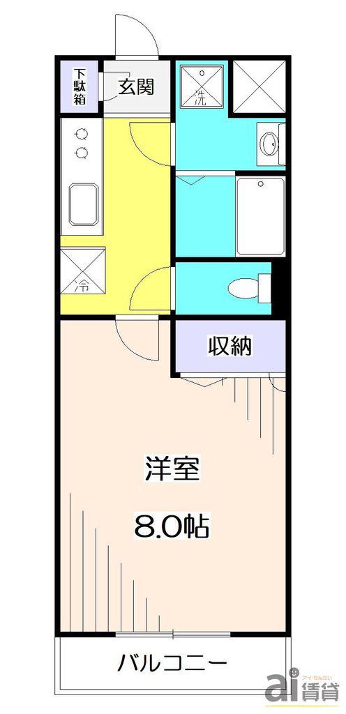 ロバート(1K/4階)の間取り写真