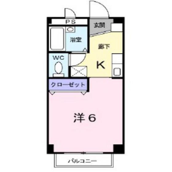 ルミエールI(1K/1階)の間取り写真