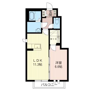 フレグランスII(1LDK/1階)の間取り写真