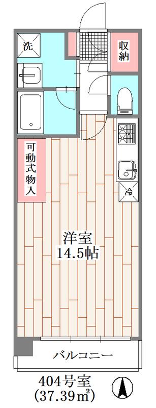MOMOZONO(ワンルーム/4階)の間取り写真