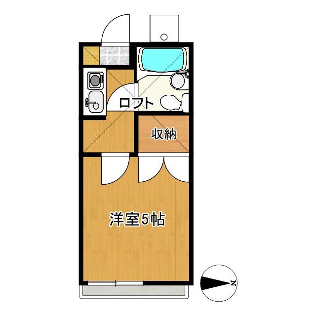 クリスタルハウス二子(1K/2階)の間取り写真