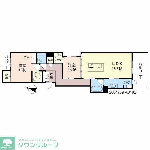  SHAMAISON LUXUAR平尾山荘通(2LDK/4階)の間取り写真