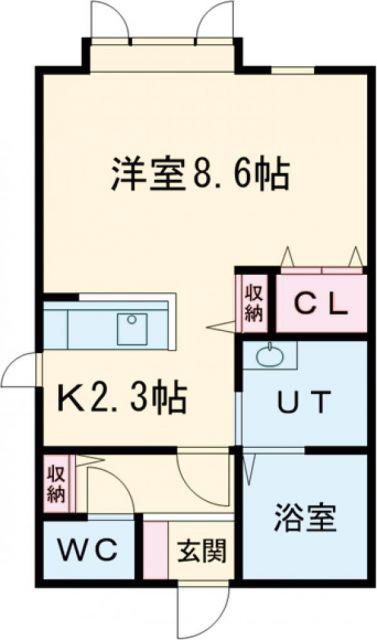 ＪＲ富良野線 緑が丘駅(北海道) 徒歩31分 2階建 築5年(1K/1階)の間取り写真