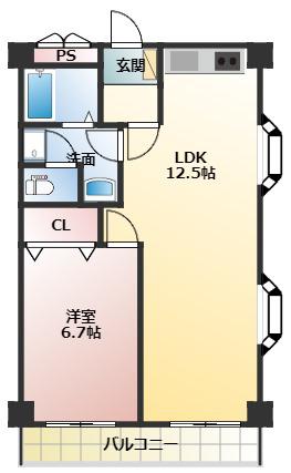 トラパレス(1LDK/3階)の間取り写真