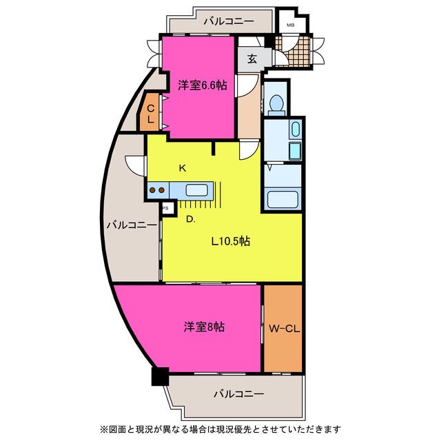 ピーノトキワ(2LDK/4階)の間取り写真
