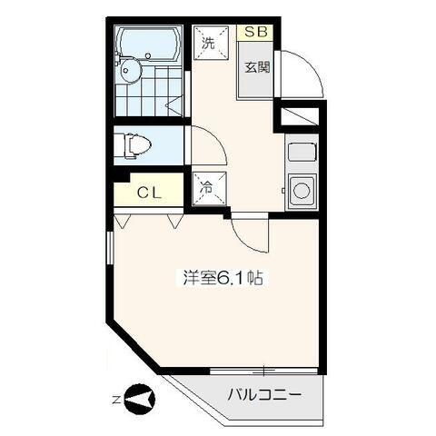 フェリーチェ豊玉中壱番館(1K/3階)の間取り写真